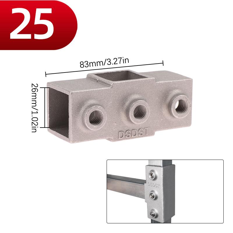 1 buc Piesă de Conectare Tub Pătrat Aliaj Aluminiu Cot Conector Triplu Tub Pătrat Îmbinare Fixă Raft Raft de Depozitare
