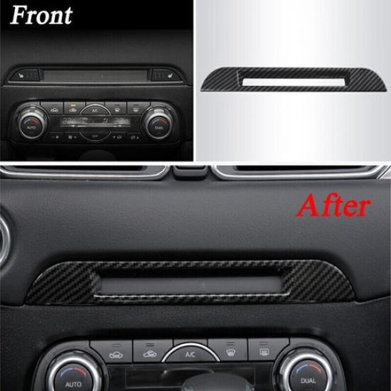 1Pcs Carbon Fiber Center Console Seat Heater Cover Trim For Mazda CX-5 CX5 17-24