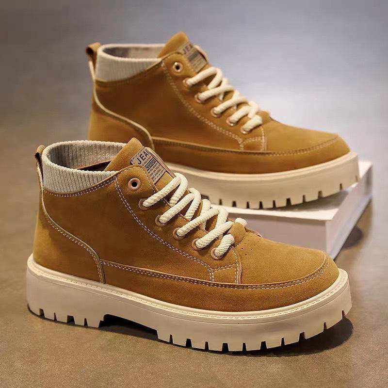 Autumn men's shoes new high-top Martin boots men's trend versatile platform non-slip sports casual short boots tooling shoes