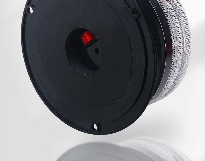 Red & Blue Flashing Solar LED Warning Light for Construction Vehicles with Magnetic Mount