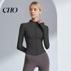 Stand-up Collar Jacket Women Long Sleeve Workout Tops Quick Dry Full Zip Crop Yoga Athletic Slim Sweat-wicking Wear Fit Shirts Sportwear with