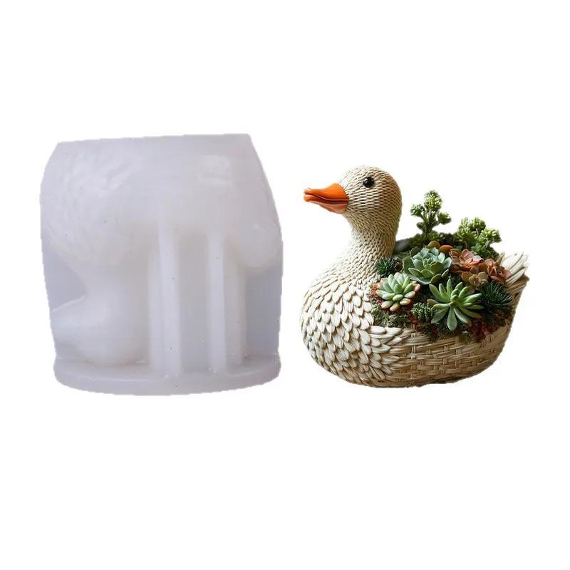 

Duck Flowerpot Mold Multi-Functional Gypsum Cup Mold Vase Storage Mold Silicone For Candle Making Art Projects Gypsum Casting