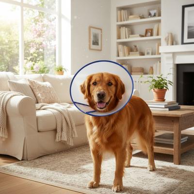 Breathable Dog Elizabethan Collar Adjustable Stop Scratching Dog Anti Lick Cover Prevent Biting Licking Protection