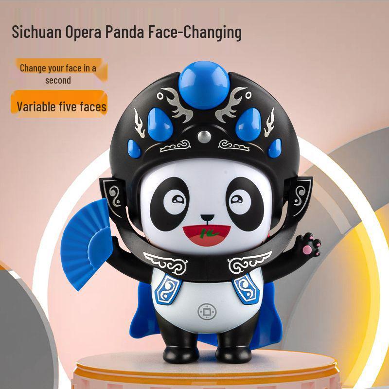 Panda Face-Changing Sichuan Opera Doll: Chinese Style Desktop Ornament and Commemorative Gift