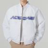 adidas Letter Print Baseball Collar Single-Breasted Cotton Jacket Men Jackets White IK2411