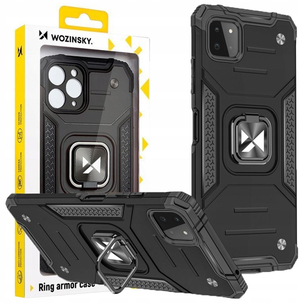 Wozinsky Ring Armor Pancerne Hybrydowe Etui Pokrowiec + Magnetyczny Uchwyt Samsung Galaxy A22 4G Czarny