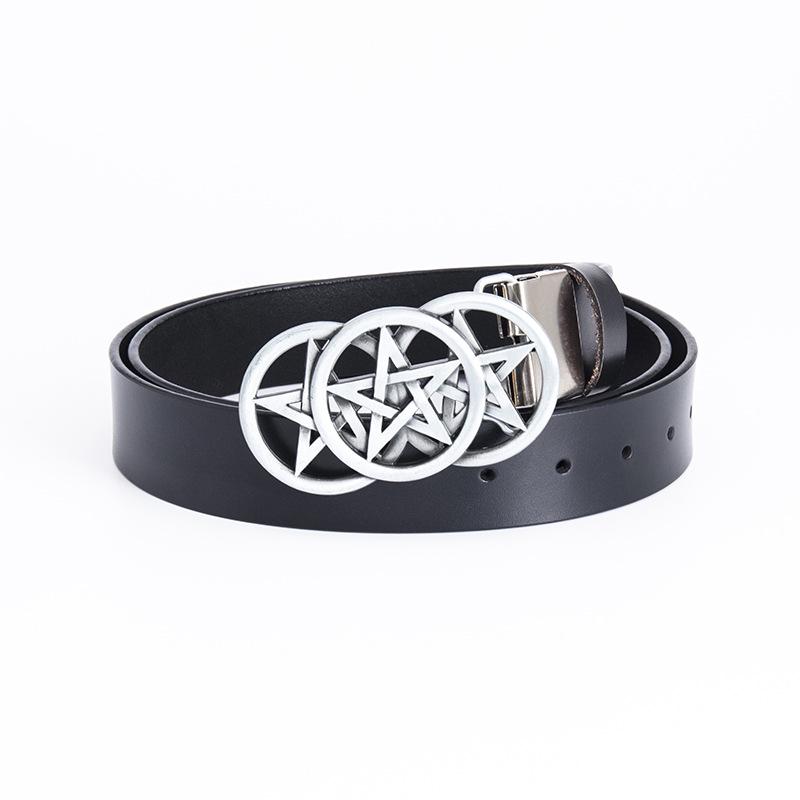 Men's Trendy Five-Star Leather Belt - European & American Celtic Classic Design