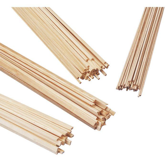 Baguette en bois 6x6mm Longueur 1 m