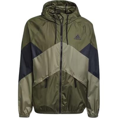 Logo Graphic Colorblock Windbreaker Jacket Men Outerwear Olive GT6577