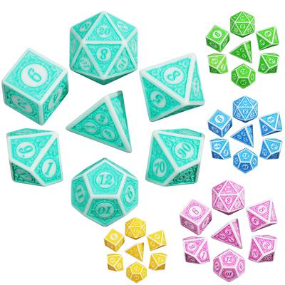 Lot de 7 dés de jeu 16 mm-20 mm pour jeux de société/enseignement des mathématiques, accessoires de fête, ensemble de dés multi-faces