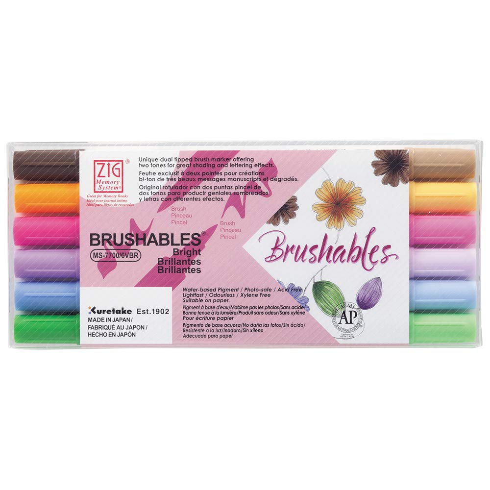 

Kuretake Pen ZIG MS Blushables Яркие на водной основе MS-7700/6VBR