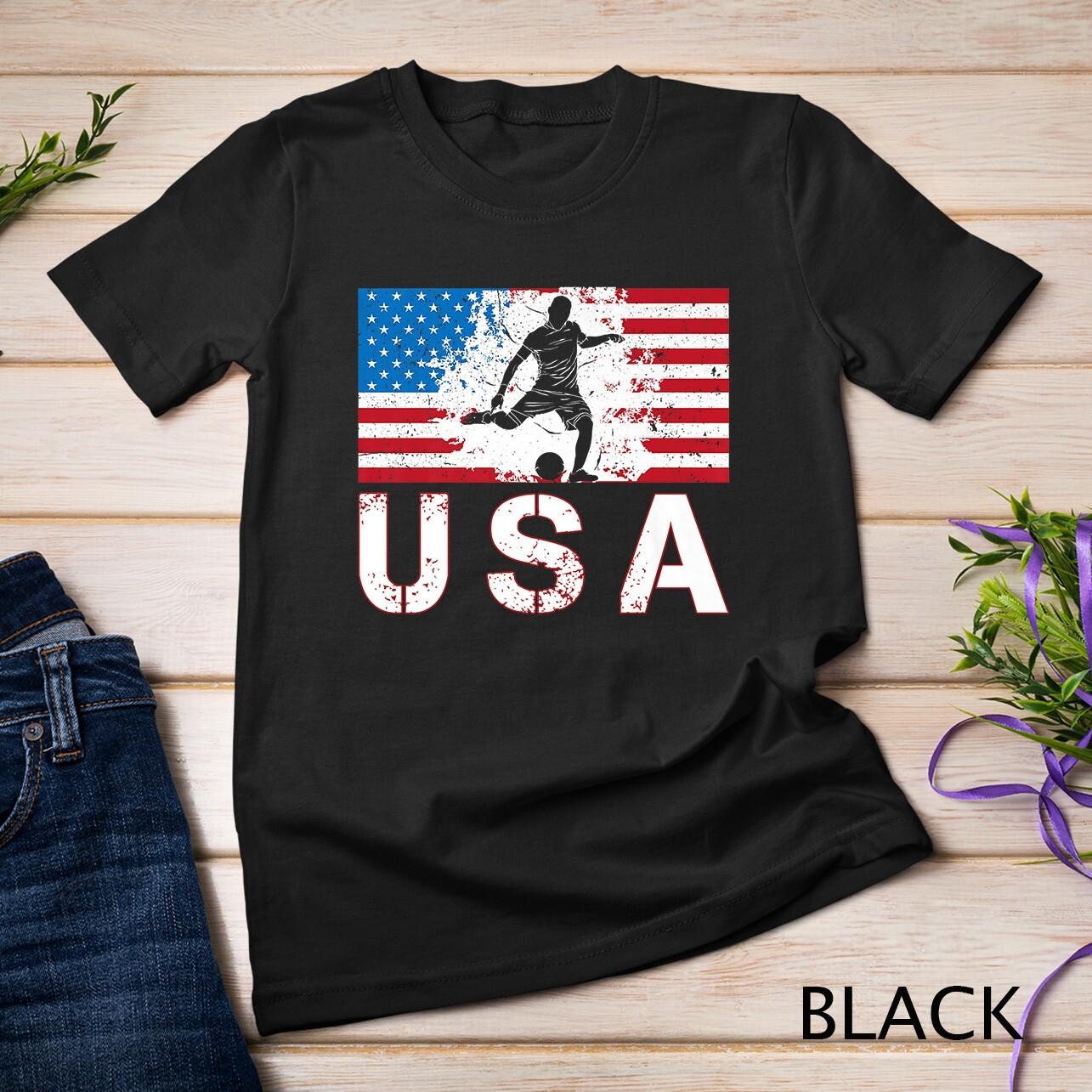 USA Soccer team American flag US football men women Premium Unisex T-Shirt Mens Womens Tees Top 3XL