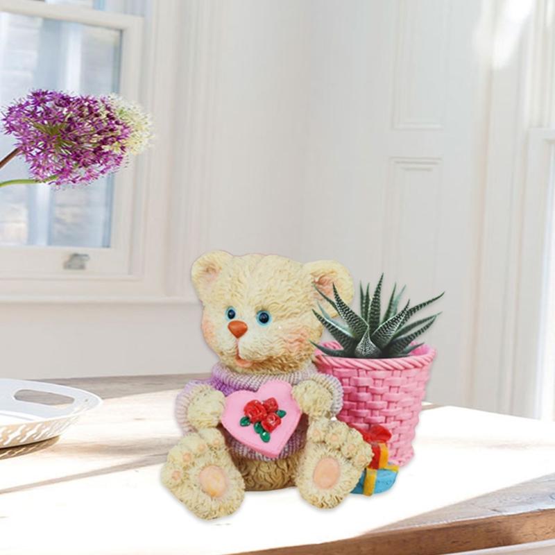 Love Bear Concrete Silicone  Mold Succulent Flowerpot Clay Cement Plaster Molds  Home Garden Flower S Mould