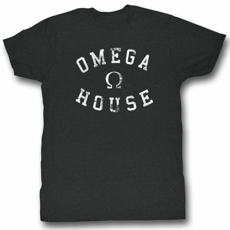 Animal House Omega House Black Heather Adult T-Shirt M