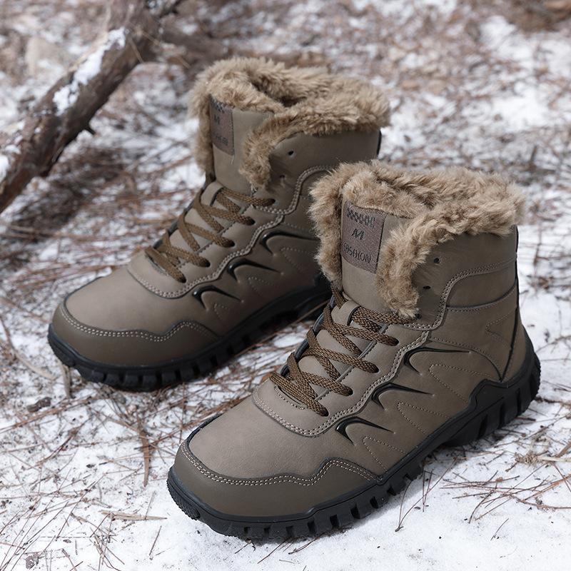 

Хлопковая обувь зима новая обувь для ходьбы утолщенные теплые высокие хлопковые ботинки нескользящие уличные родительские зимние ботинки 45