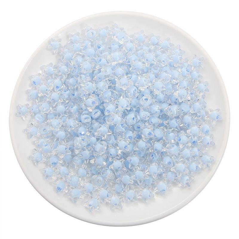 Lot de 80 perles créatives en acrylique, couleur bonbon, pour la fabrication de bijoux, forme étoile, 11 mm, perles en vrac populaires