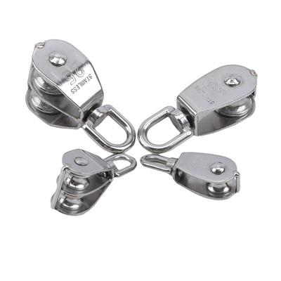 Stainless Steel Pulley M15M25 SingleDouble Wheel Swivel Lifting Rope Pulley Set Wire Rope Pulley Lifting Wheel Tools