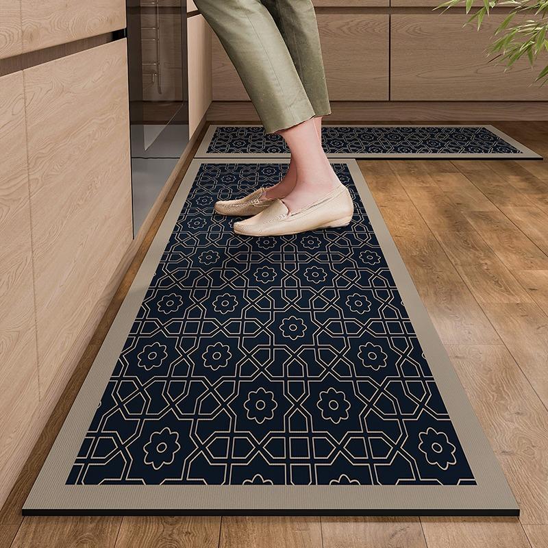 Kitchen Rug Pvc Waterproof Leather Carpet Long Floor Mat Non-Slip Oil-Proof Home Decoration Vinyl Rugs Alfombras De Cocina
