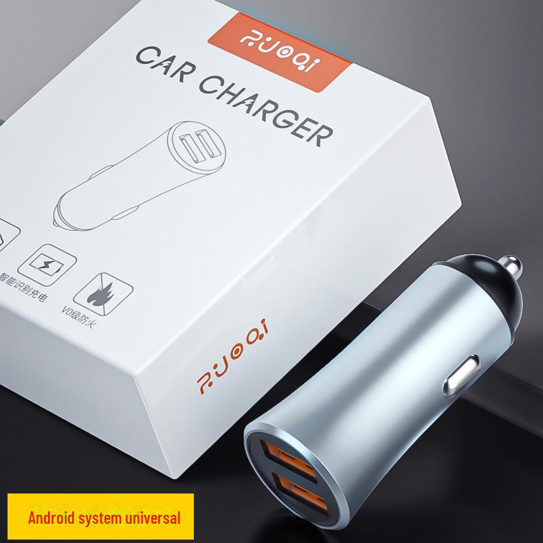 Dual USB Car Charger with Cigarette Lighter Adapter - 3-in-1 for Android Devices