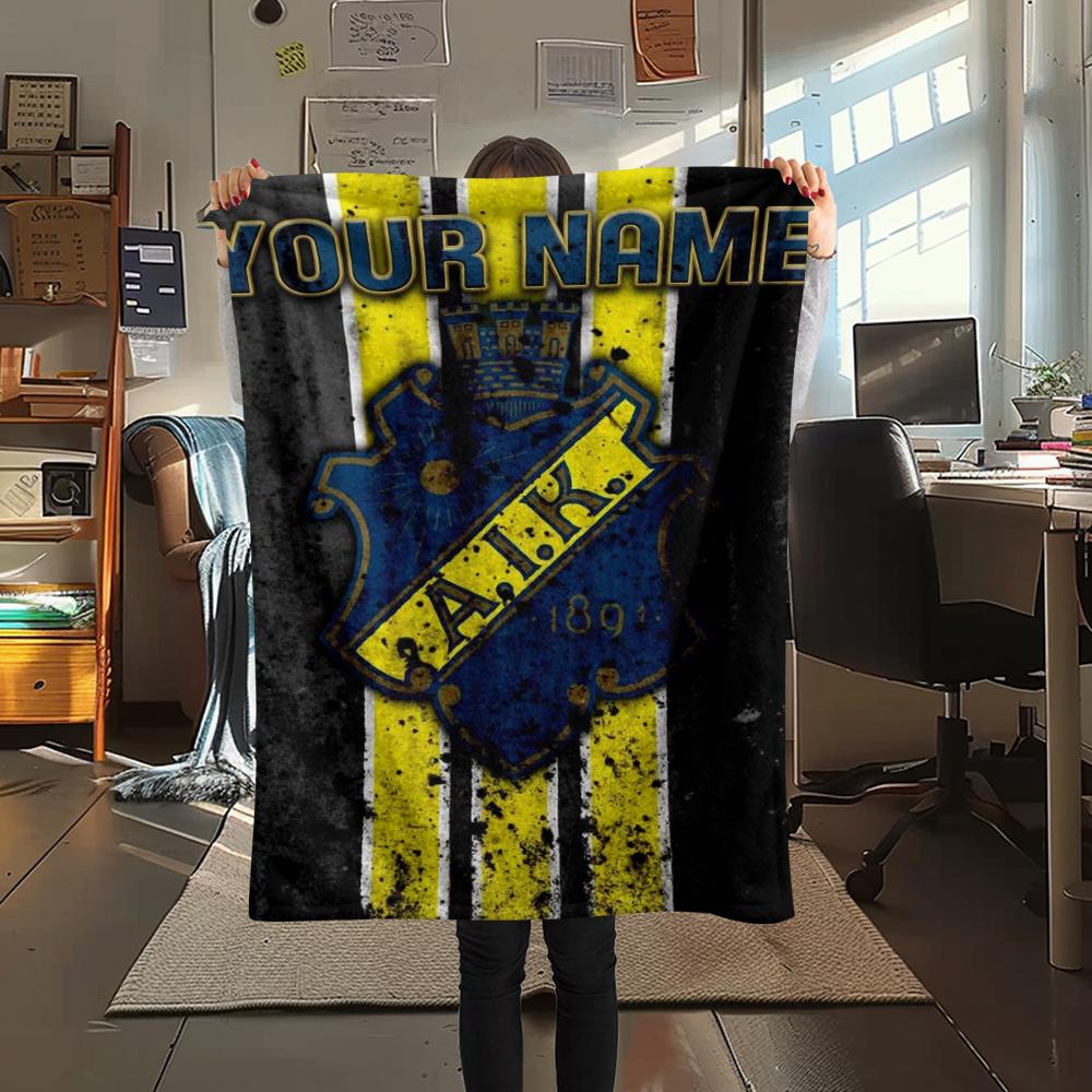 1PC Custom Name Aik Patterned Flannel Blanket Suitable For All Seasons for Home Decor Warmth and Comfort Gifts Holiday Present