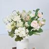 Artificial Hydrangeas Flower Real Touch Fake Hydrangeas Bouquet with Stem for Home Table Centerpiece Wedding Baby Shower Birthday Party Decoration
