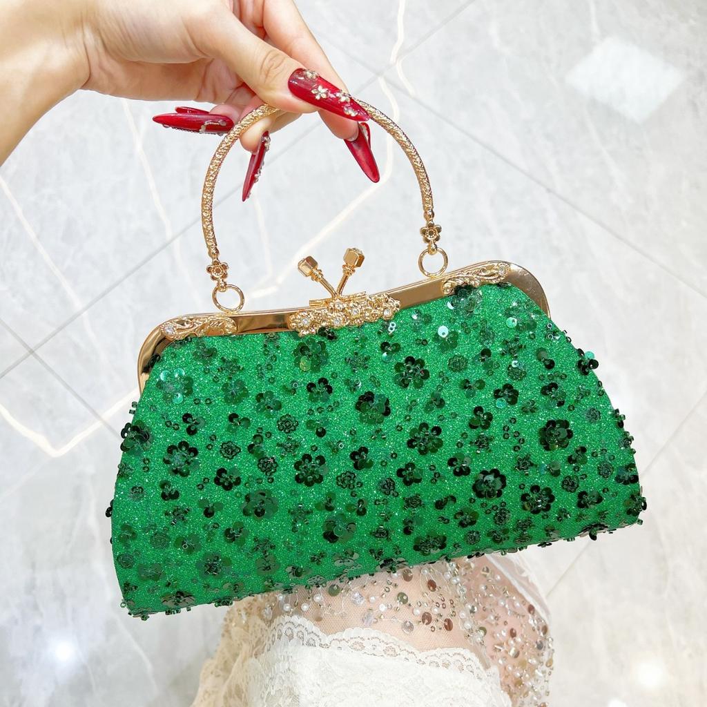 Handmade Diamond-set Clutch Bag, Formal Dress Bag, Single-shoulder Cross-body Handbag