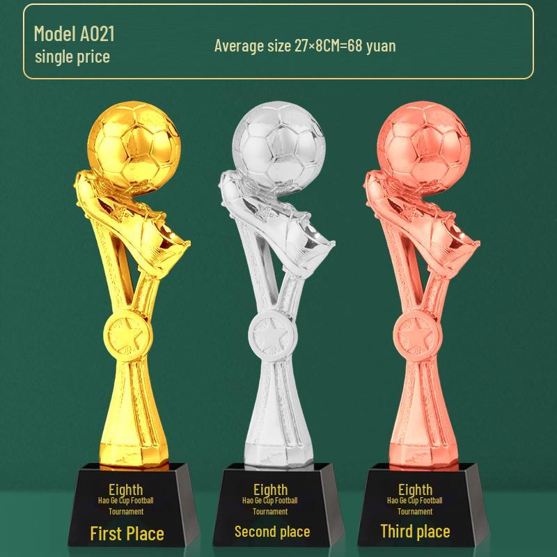 Custom Crystal Football Trophy - 2025 Golden Boot Top Scorer Award (Extra Large)