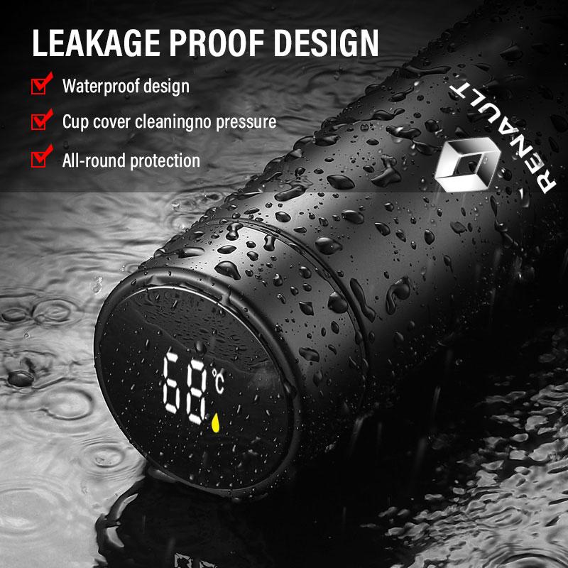 Car Smart Thermos Bottle With Temperature Display Coffee Cup For Renault Dacia Grand Scenic 4 XMOD Megane Clio 4 Laguna 2 3 Coupe