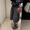 Sehr empfehlenswert: Damen Retro Woll-A-Linien-Midirock, Koreanisches Minimalistisches Falten-Design, Figurbetont für Herbst/Winter.