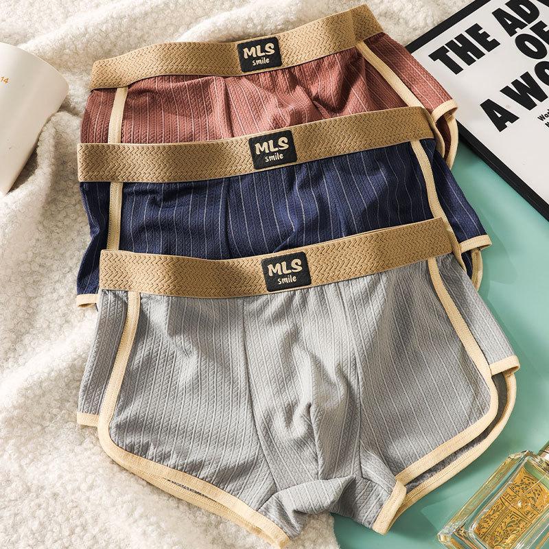 Mens Panties Cotton Boxer Shorts Fashion  Breathable Mid Waist Underwear Cueca U Bulge Pouch Sexy Underpants