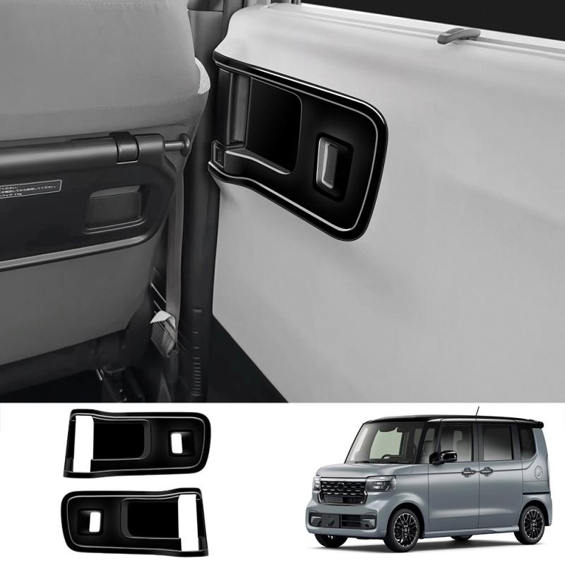 RHD ABS black For Honda N-BOX/N-BOX  2024 2025 door handle window switch trument One button start steering wheel cover