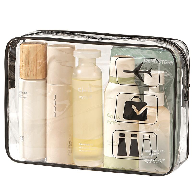 Clear Toiletry Bag Durable PVC Travel Makeup Cosmetic Organizer With Zipper Closure Travel Accessorie