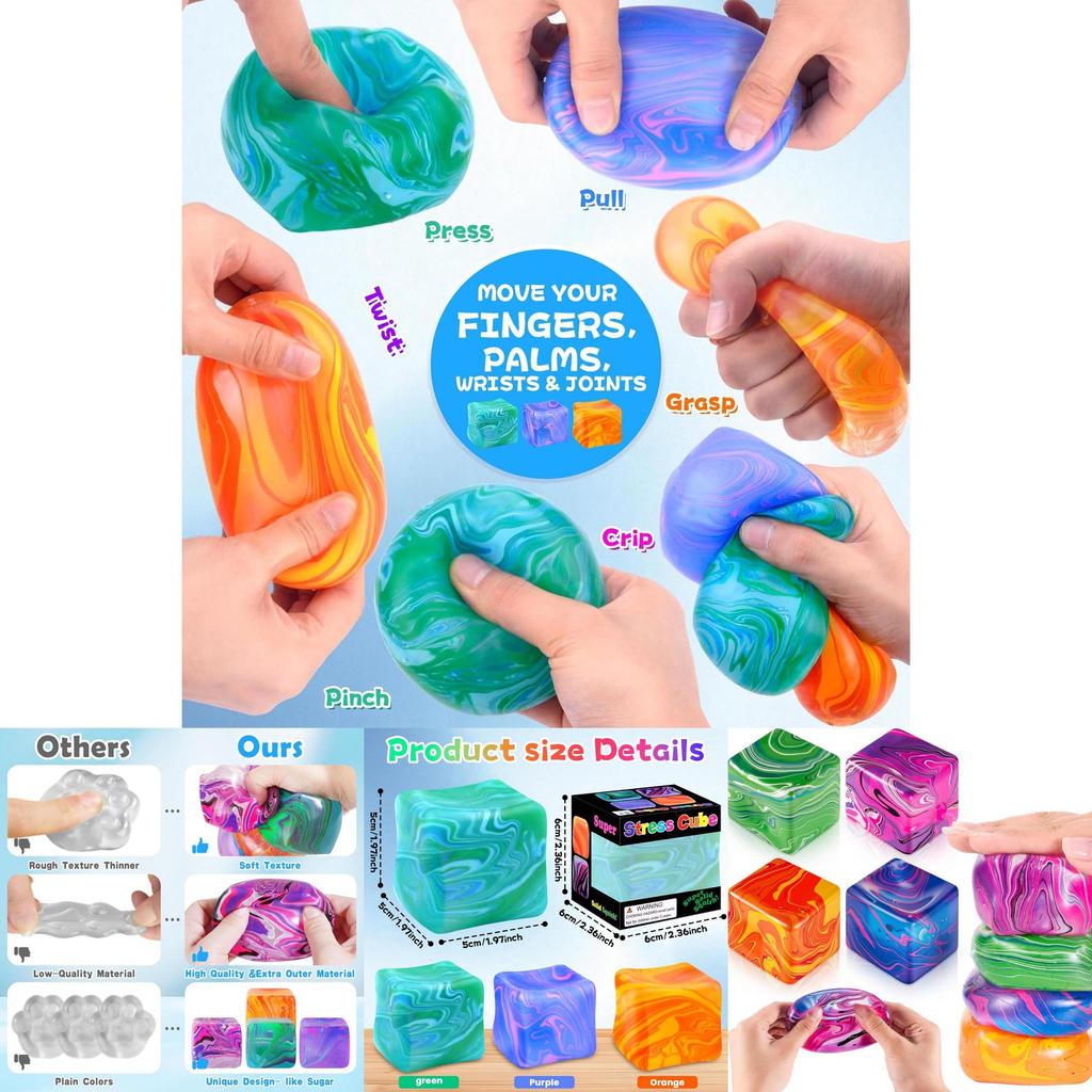 Stress Relief Fidget Toy Set With Slow Rebound Tpr For Kids And Adults