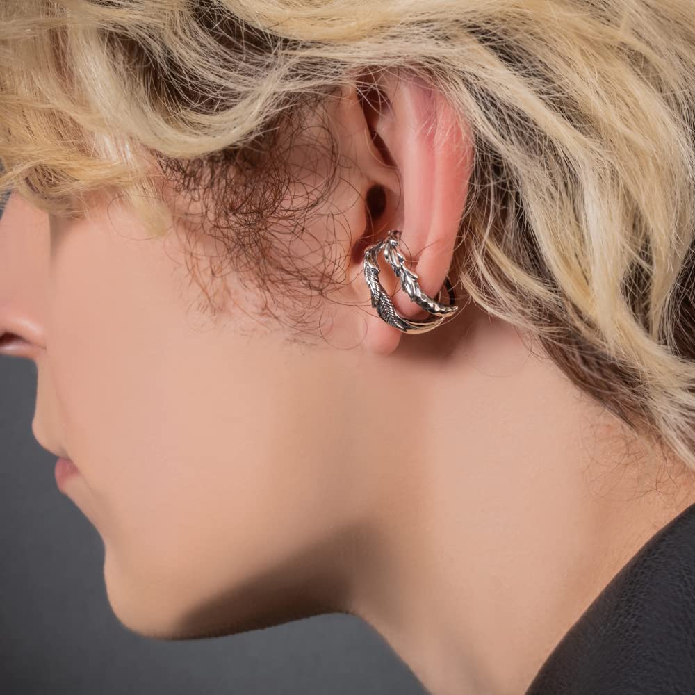 Artemis Classic Uriel W-Ring Ear Cuff (ac-ace0145) - Silver Accessories for Men and Women, Brand Jewelry, Silver Faux Earrings, Non-Pierced Earrings,