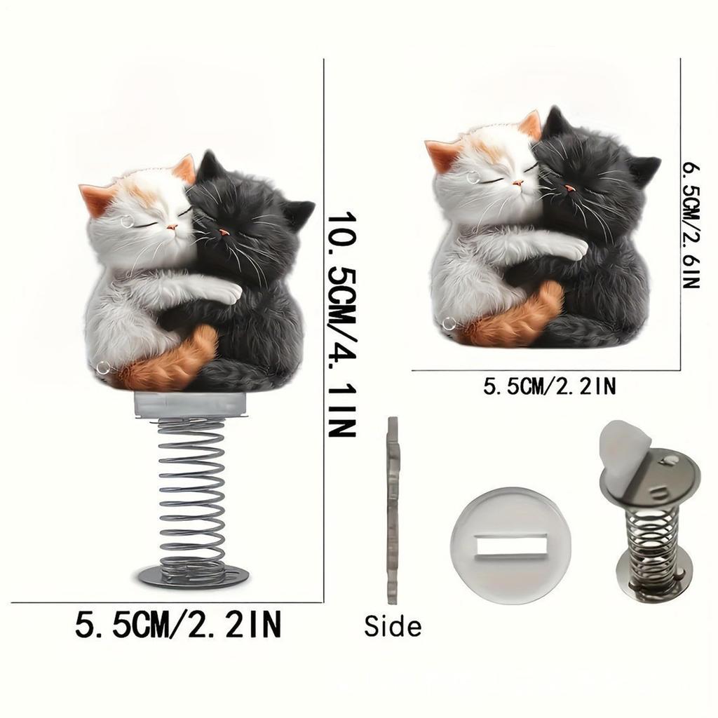 Figurka na deskę rozdzielczą samochodu - Kształt kota 2D Akrylowa dekoracja wnętrza samochodu, Figurka do wnętrza auta