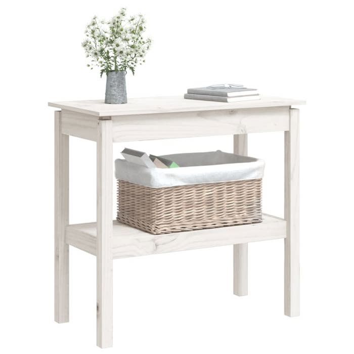 VidaXL Console Table White 80x40x75 Cm Solid Pine Wood 814305