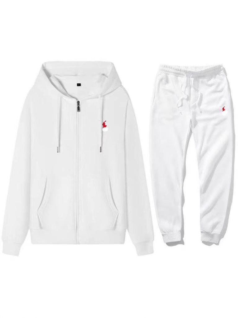 2025 Trendiges Herren-Stickerei-Cardigan-Hoodie & Hosen-Set - Frühling/Herbst Freizeitkleidung