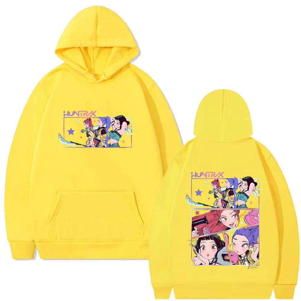 Movie KPop Demon Hunters Rumi Mira Zoey Graphic Hoodie Men Women Korean Fashion Trend Streetwear Fleece Pullover