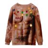 Christmas Chest 3D Print Long Sleeve Sweater Creative Couple  Winter Round Neck Party Coat