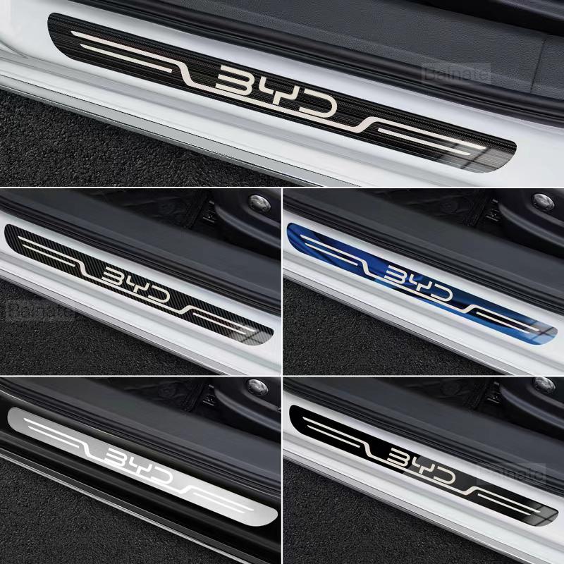 BGY1 Car Stainless Steel Door Sill Scuff Plate For BYD Atto 3 Dolphin Seal Tang F3 Dmi Song Yuan EV 2023 2024 Atto 4 Car Accessories