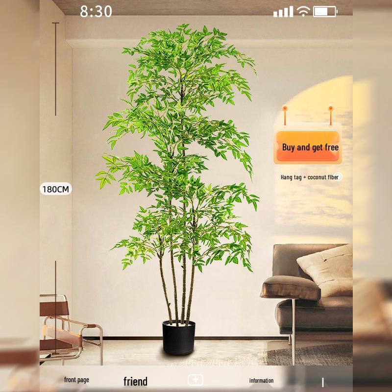 Nandina Luxury Artificial Tree - Indoor Floor Decoration & Bionic Green Plant Potted Ornament