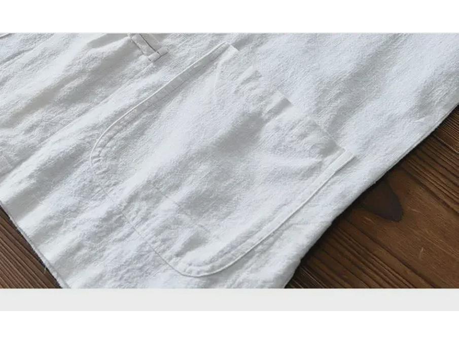 Men's Chinese Buttoned Cotton-Linen Shirt Jacket: Casual Tang Suit, Loose Ancient-Style Hanfu, Large Size, Middle-Aged Top