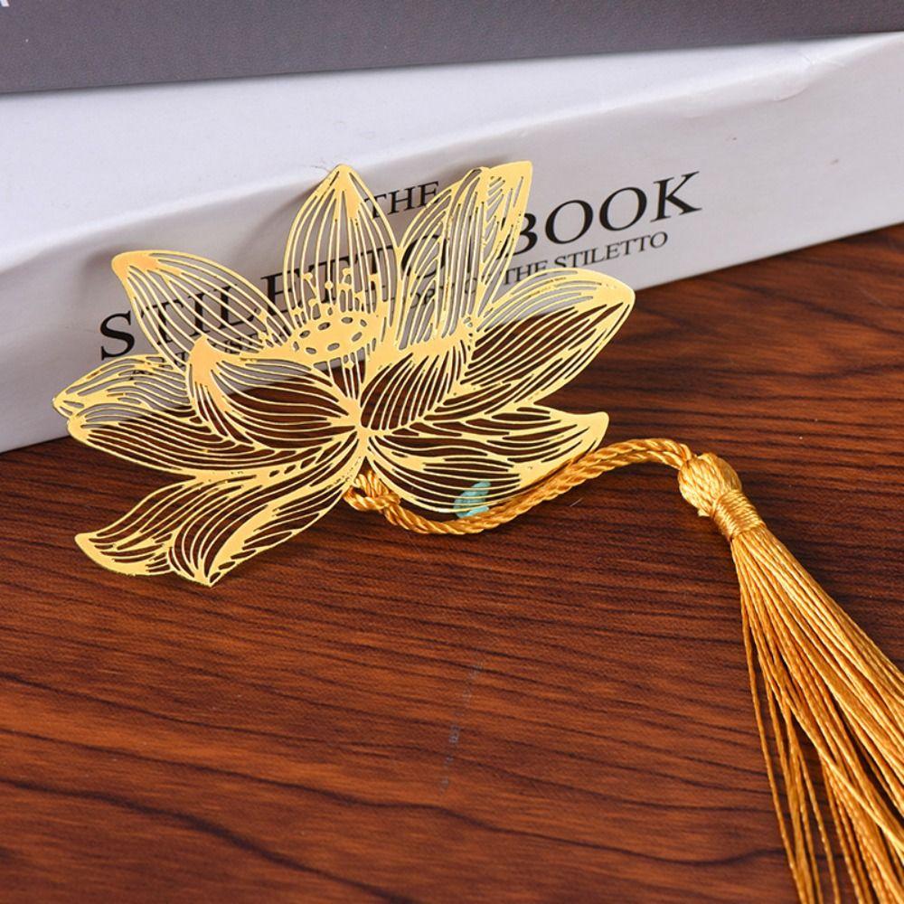 Leaf Vein Metal Bookmark Tassels Book Clip Cute Hollowed Out Bookmark  Student Stationery