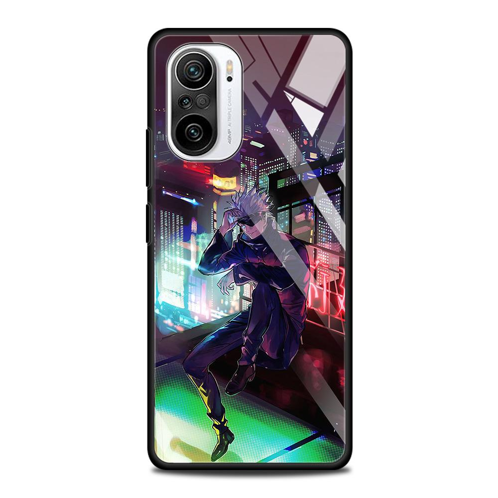 Jujutsu Kaisen Anime Tempered Glass Case Funda For Xiaomi Redmi Note 9S 10 11 9 8 Pro 10S 8T 9T 9A 9C K40 Back Shell Cover Coque