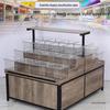 Supermarket Multi-Layer Detachable Display Rack for Bulk Dried Fruits, Grains, Candy, and Biscuits.