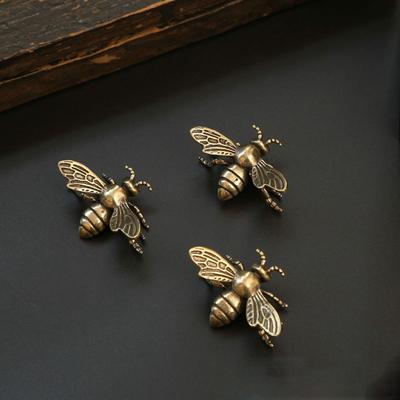 3 Pcs Vintage Decor Bee Ornaments Bee's Retro Statues Chinese Feng Shui Figurine Figurines Brass Office
