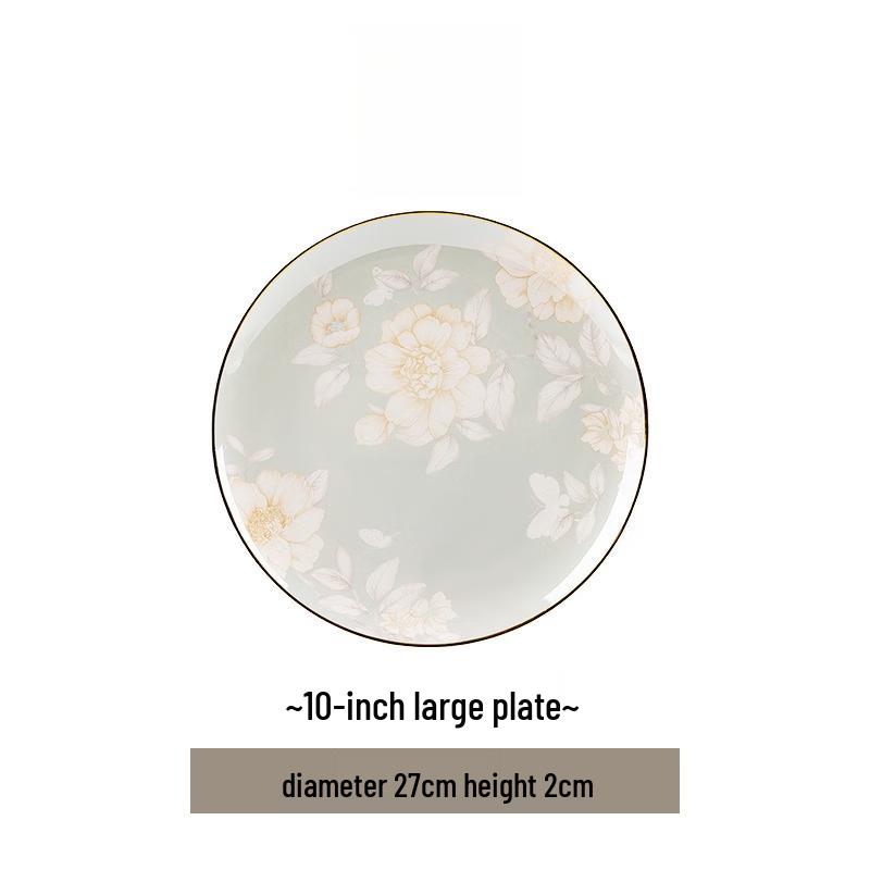 New Chinese Style Ceramic Spring Dawn 12-inch Fish Plate