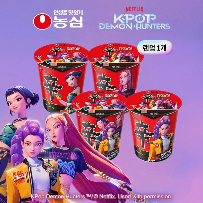 Nongshim Shin Ramyun Cup 65г × 5 + Соус ShinTumba 285г × 1 – Коллаборация с K-Pop Demon Hunters (Случайный дизайн)