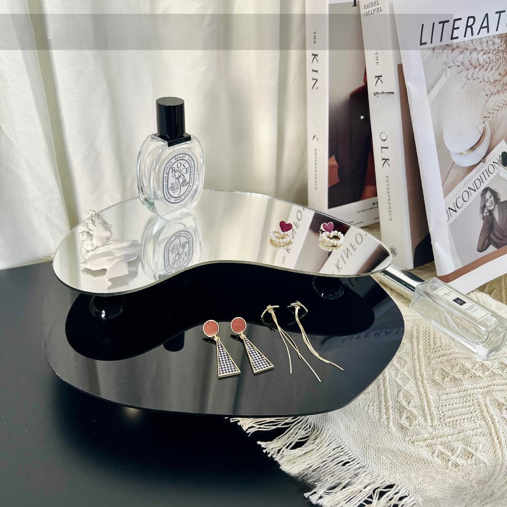 Mesa Espelhada Bandeja Decorativa Bandeja de Armazenamento Acrílico Casa Mesa de Exposição de Joias Base de Aromaterapia Decoração de Sala de Estar