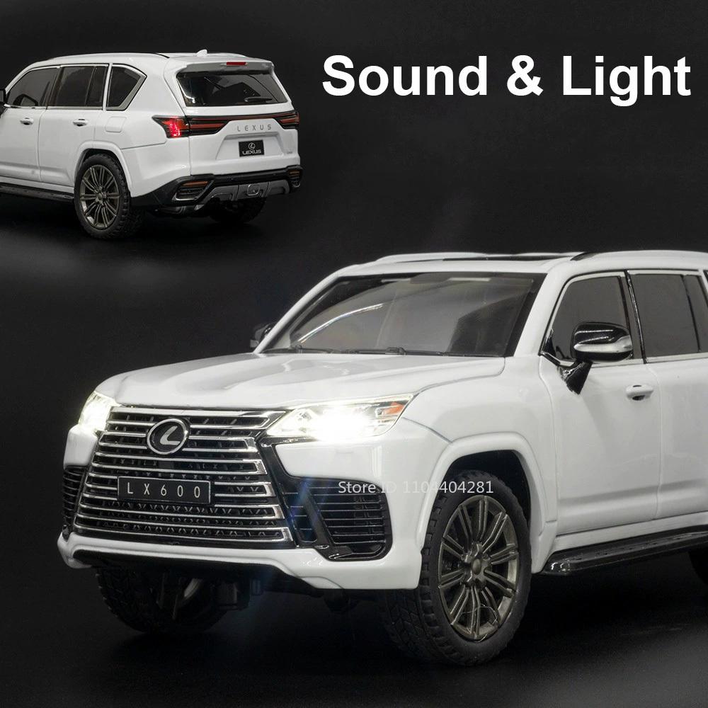 1:24 Lx600 Es300h Models Alloy Diecast Toys Cars 6 Doors Opened Sound Light Pull Back Front Wheel Steering Vehices Kid's Present
